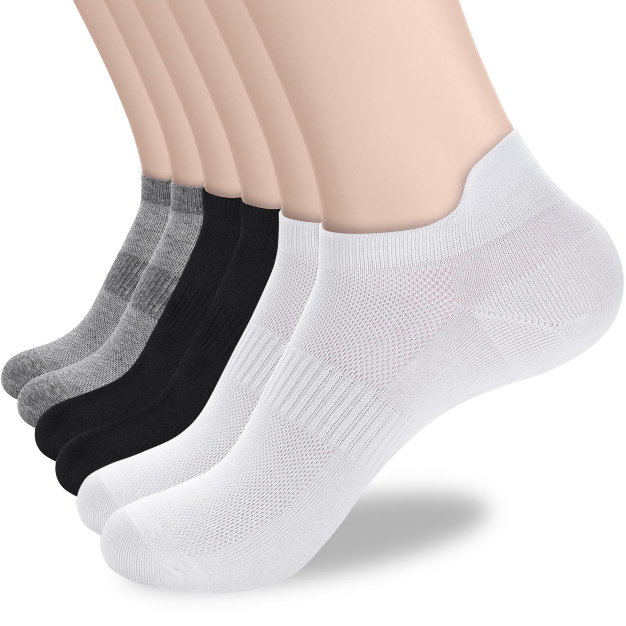 ATBITER Ankle Socks Womens and Men Thin Athletic Running Low Cut No Show Socks With Heel Tab 6-12 Pairs