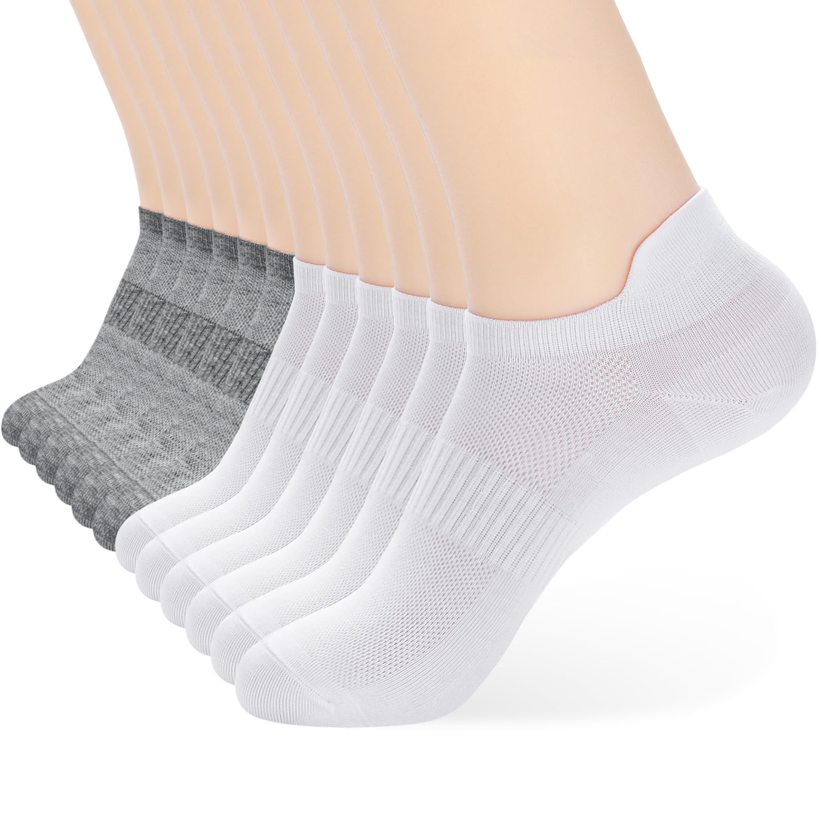 ATBITER Ankle Socks Womens and Men Thin Athletic Running Low Cut No Show Socks With Heel Tab 6-12 Pairs