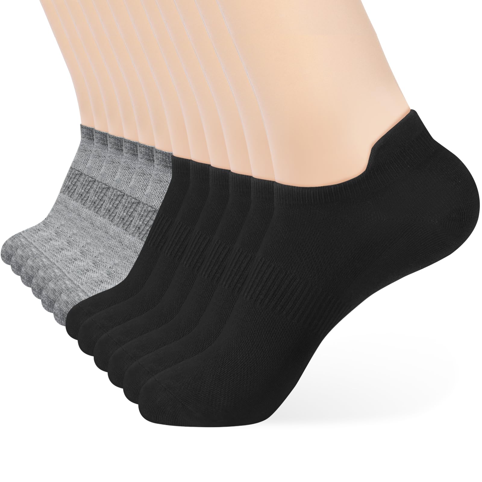 ATBITER Ankle Socks Womens and Men Thin Athletic Running Low Cut No Show Socks With Heel Tab 6-12 Pairs