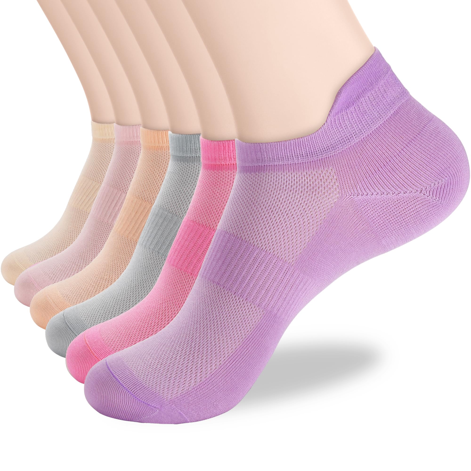 ATBITER Ankle Socks Womens and Men Thin Athletic Running Low Cut No Show Socks With Heel Tab 6-12 Pairs