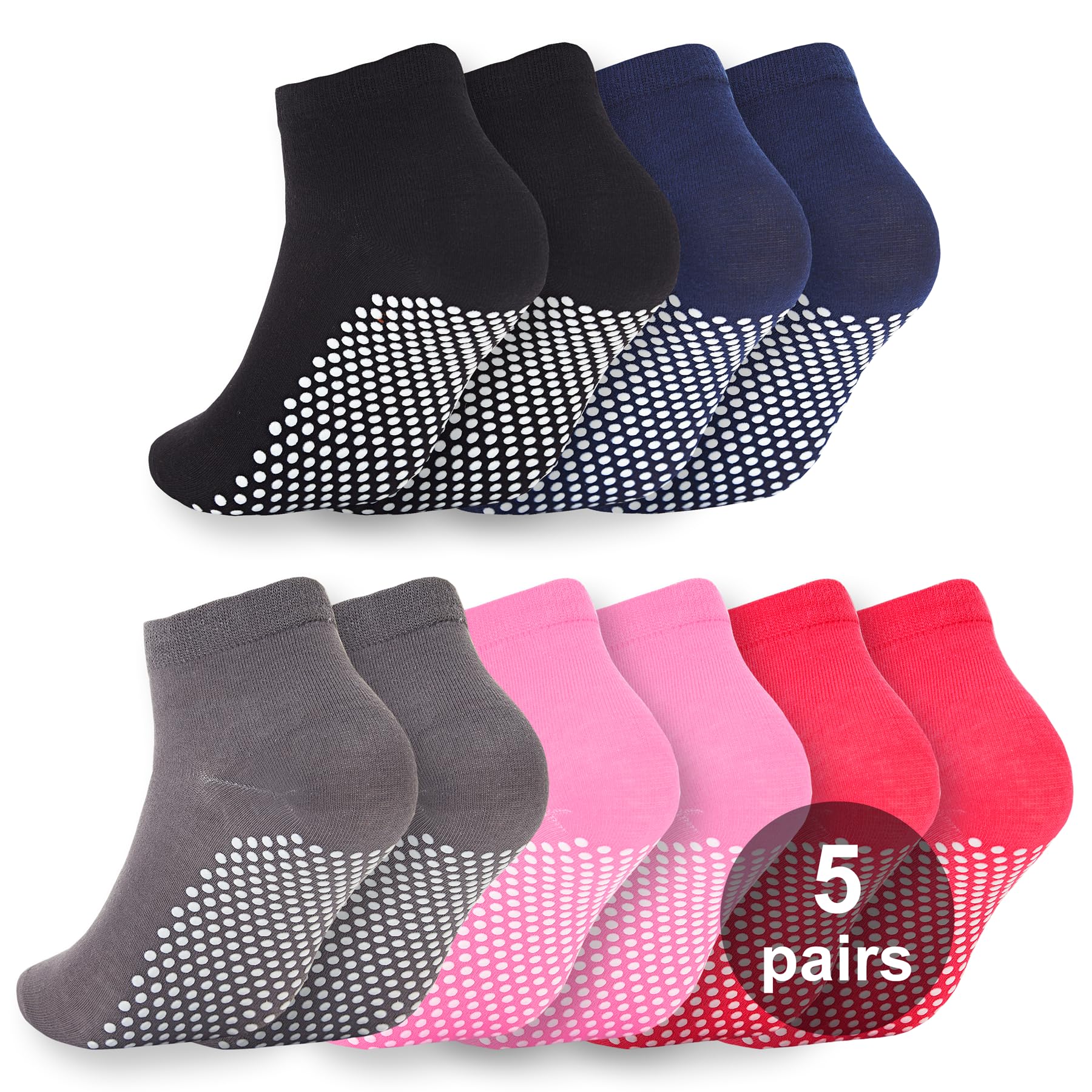 12 Pairs Grip Socks for Women & Men - Non Slip Pilates Yoga Hospital & Elderly Guest Socks