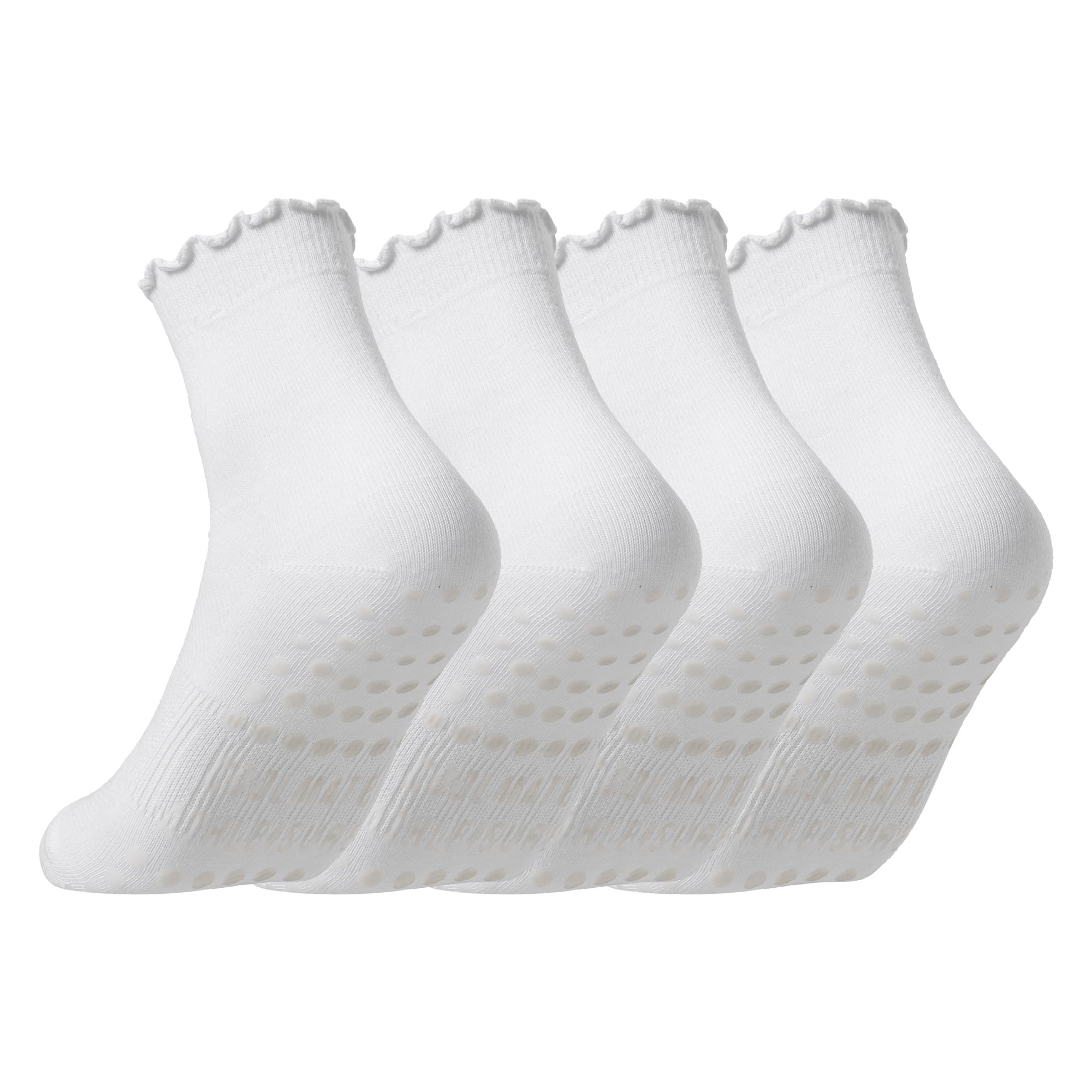 COOLMATE Pilates Socks with Grips for Women, Yoga Socks, Crew Non Slip Women for Barre, Pilates Gifts for Women