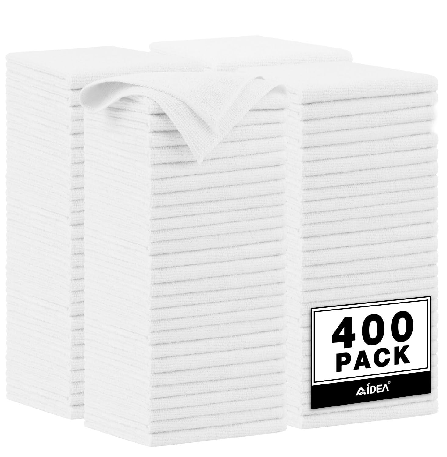 AIDEA Microfiber Cleaning Cloth Black 150PK, Microfiber Towels for Cars, Premium Car Cloths, Dusting Cloth Lint Free Cleaning Rags for SUVs, House, Kitchen, Window, Workshops,12×12"