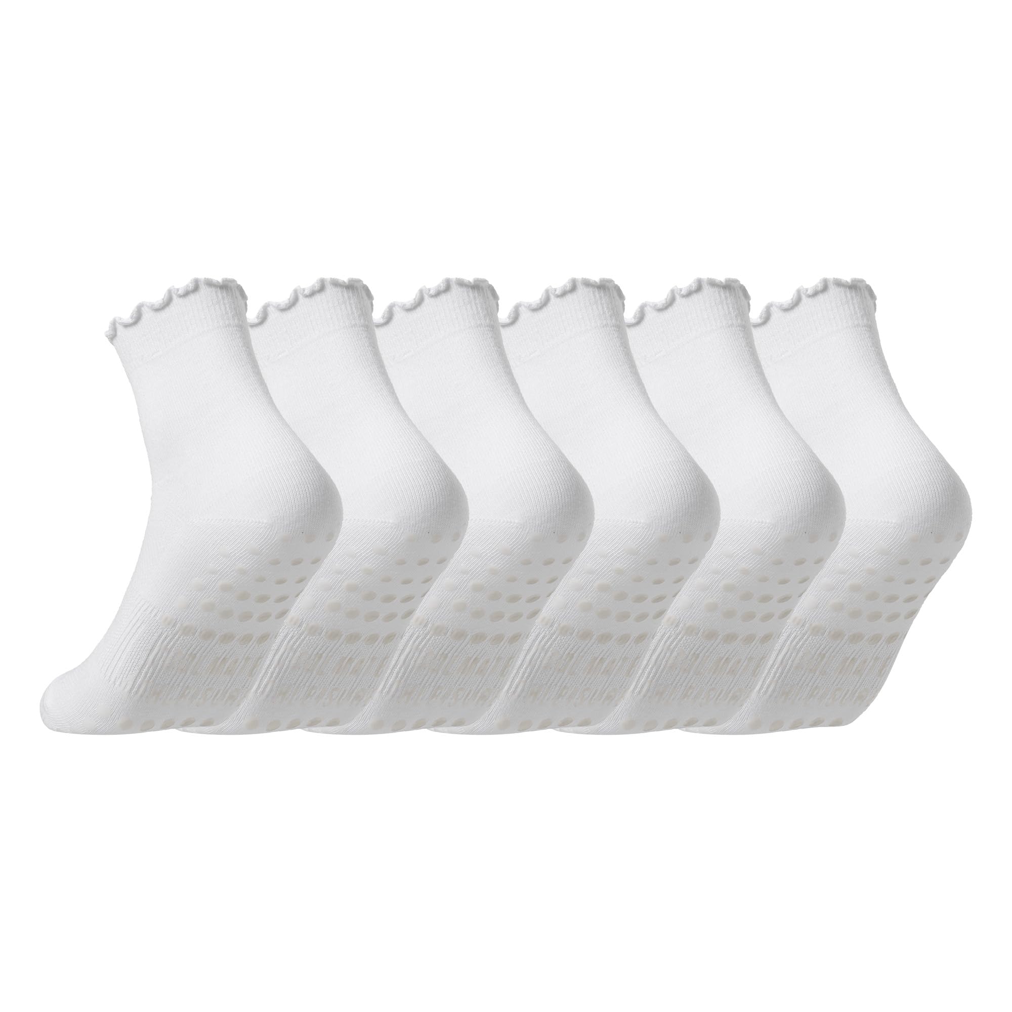 COOLMATE Pilates Socks with Grips for Women, Yoga Socks, Crew Non Slip Women for Barre, Pilates Gifts for Women