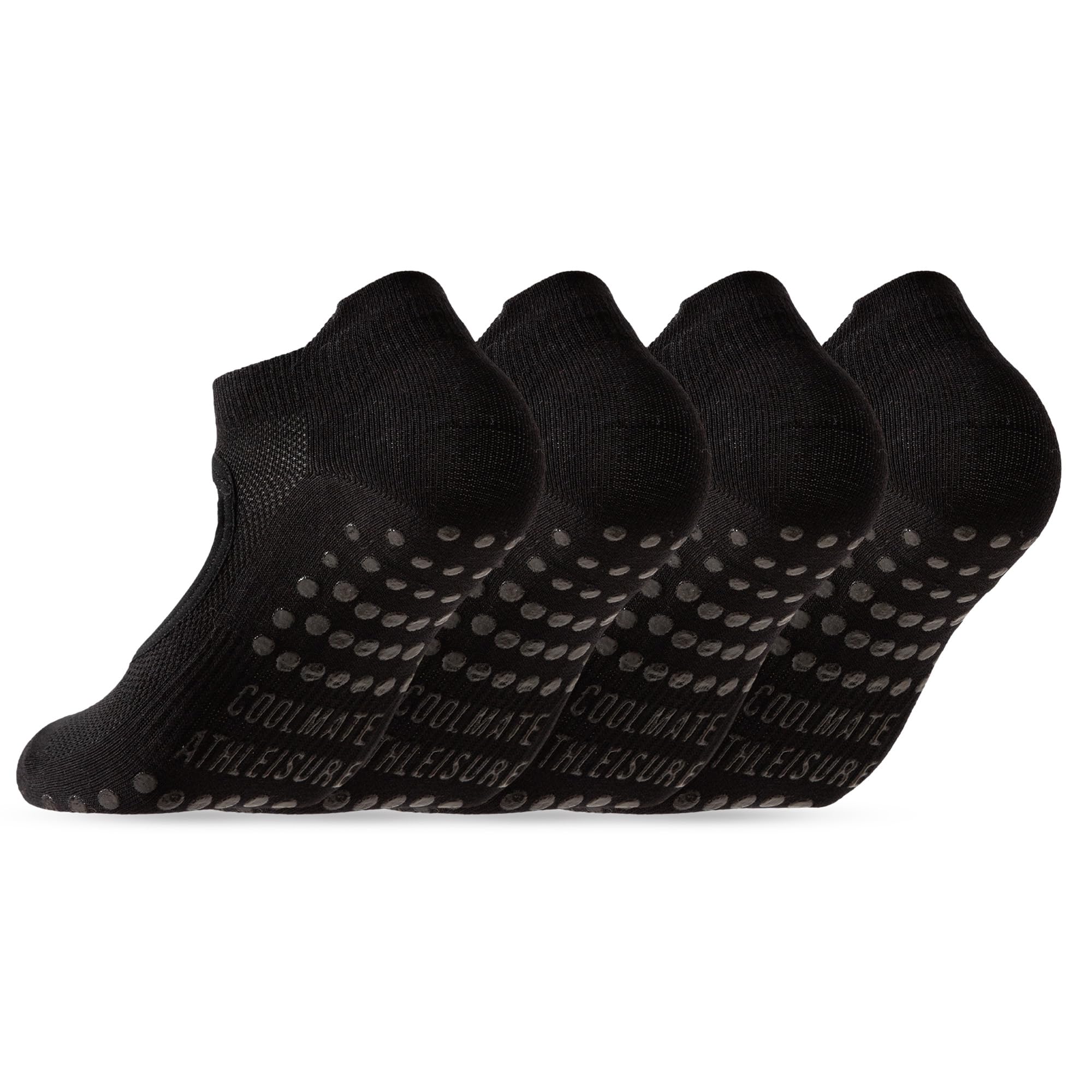 COOLMATE Pilates Socks with Grips for Women, Yoga Socks, Crew Non Slip Women for Barre, Pilates Gifts for Women