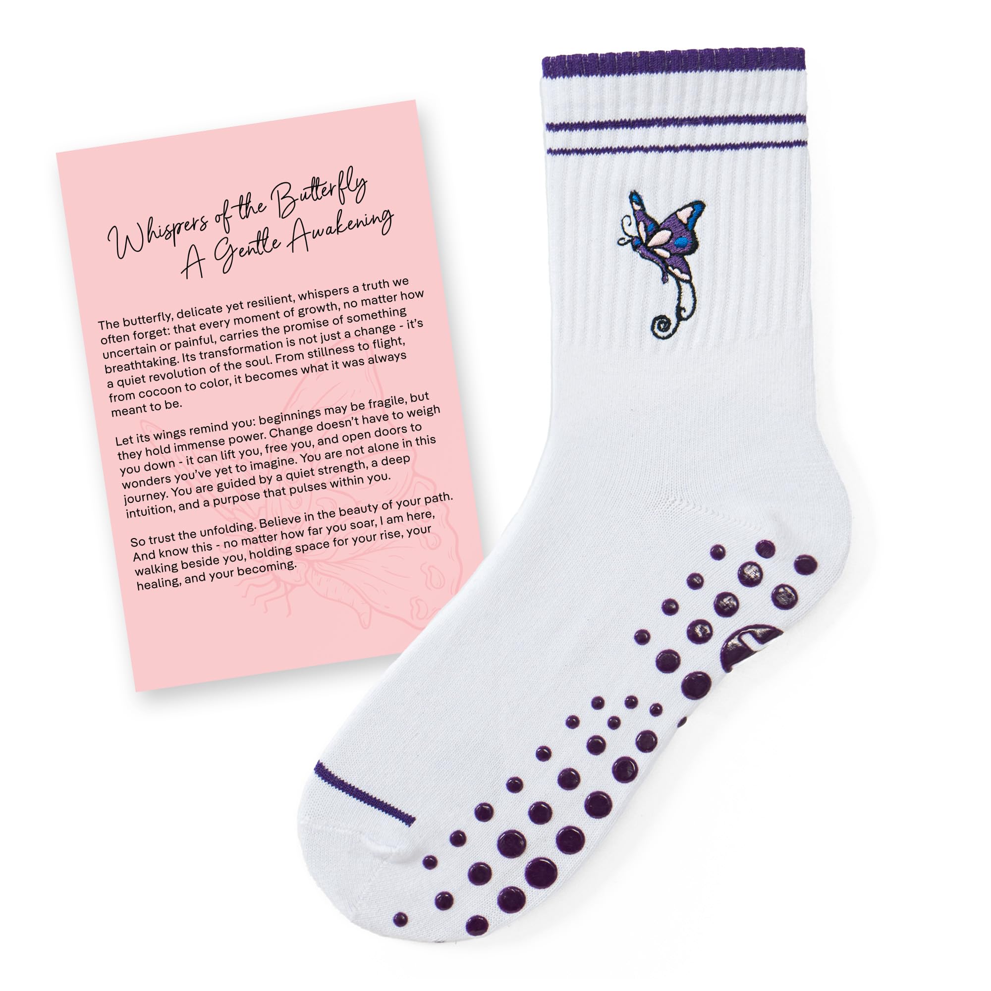 COOLMATE Pilates Socks with Grips for Women, Yoga Socks, Crew Non Slip Women for Barre, Pilates Gifts for Women