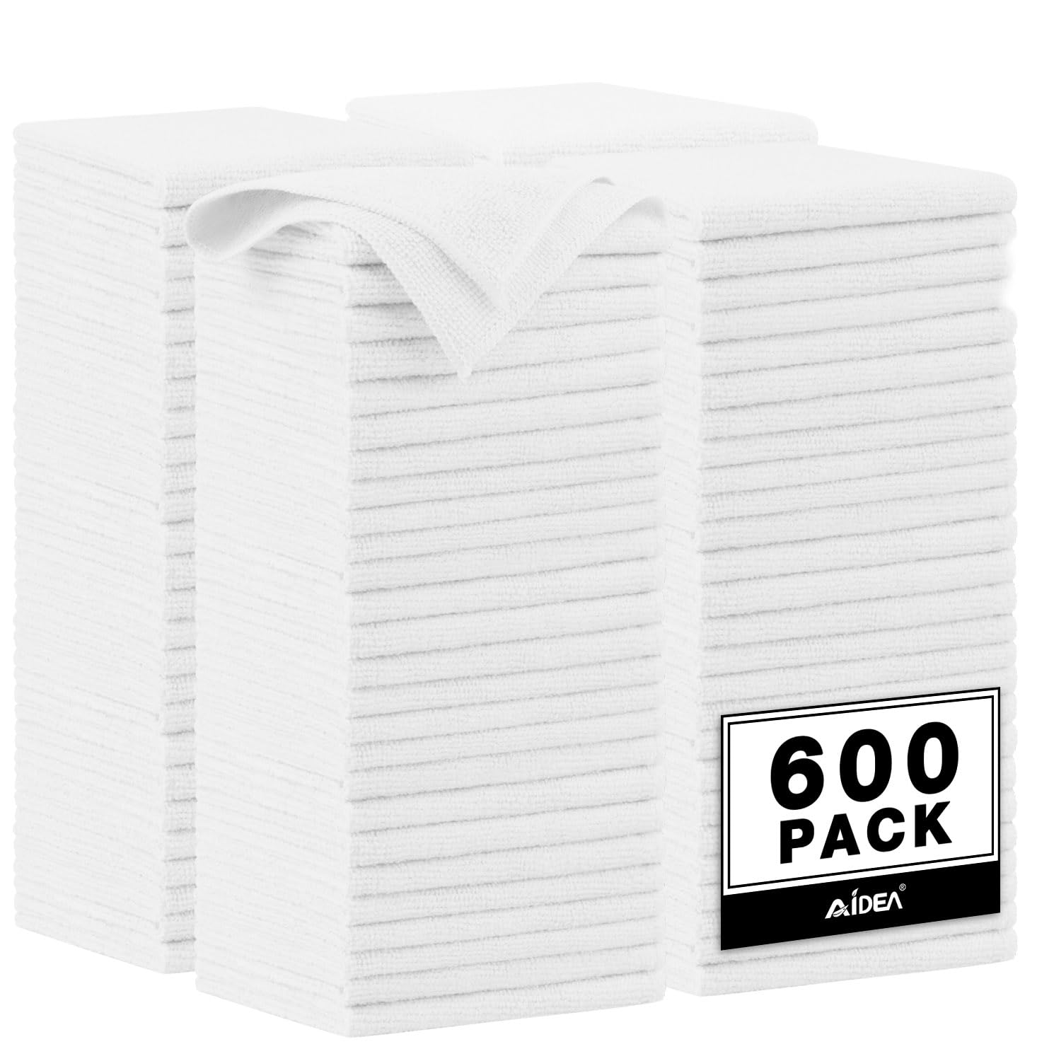 AIDEA Microfiber Cleaning Cloth Black 150PK, Microfiber Towels for Cars, Premium Car Cloths, Dusting Cloth Lint Free Cleaning Rags for SUVs, House, Kitchen, Window, Workshops,12×12"