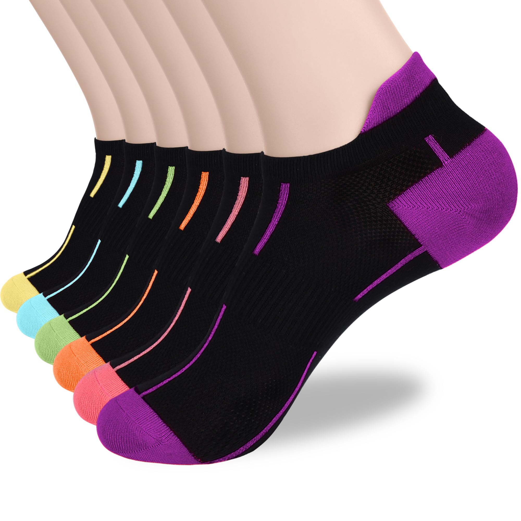 ATBITER Ankle Socks Womens and Men Thin Athletic Running Low Cut No Show Socks With Heel Tab 6-12 Pairs