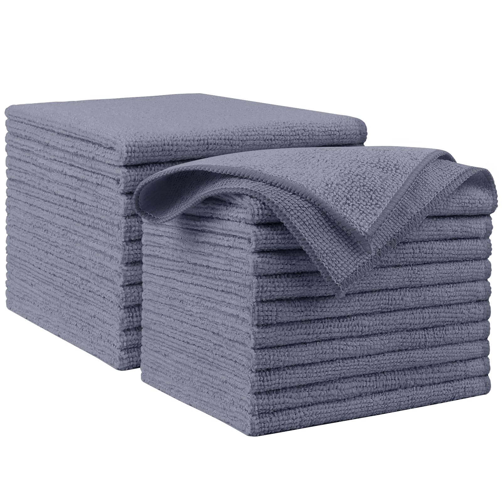 AIDEA Microfiber Cleaning Cloth Black 150PK, Microfiber Towels for Cars, Premium Car Cloths, Dusting Cloth Lint Free Cleaning Rags for SUVs, House, Kitchen, Window, Workshops,12×12"