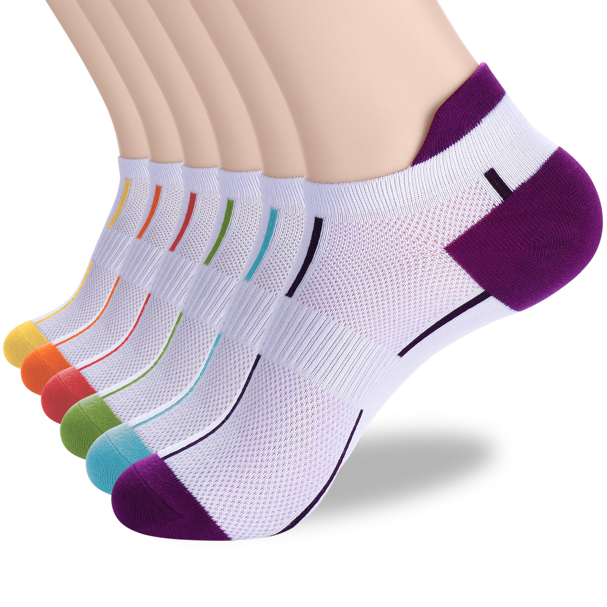 ATBITER Ankle Socks Womens and Men Thin Athletic Running Low Cut No Show Socks With Heel Tab 6-12 Pairs