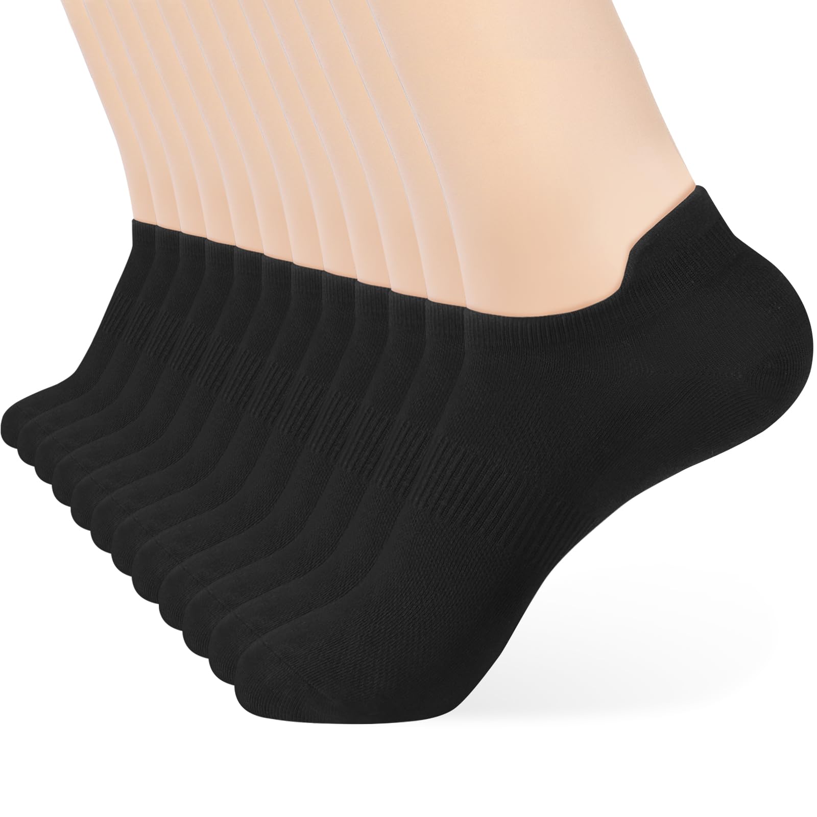 ATBITER Ankle Socks Womens and Men Thin Athletic Running Low Cut No Show Socks With Heel Tab 6-12 Pairs