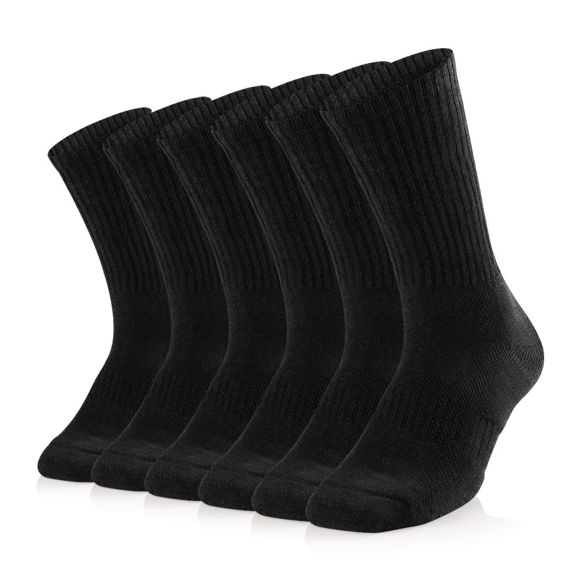 SOX TOWN Unisex Cushioned Crew Training Athletic Socks Men & Women with Combed Cotton Moisture Wicking Breathable Performance